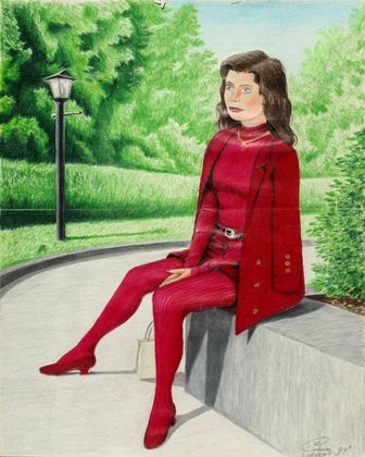 Lady in  red